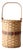 Vintage Woven Splint Basket With Swing Handle For Sale