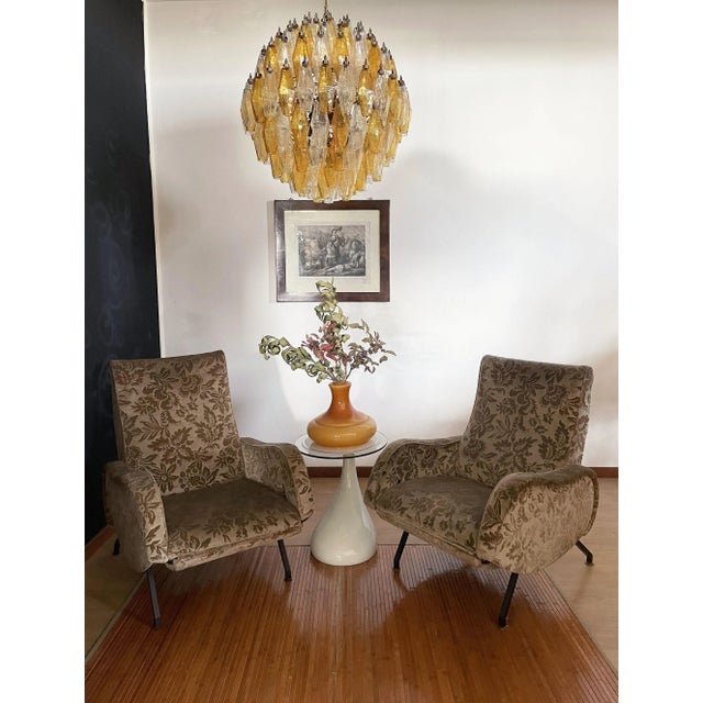 Metal Spherical Murano Glass Chandelier, 1981 For Sale - Image 7 of 18