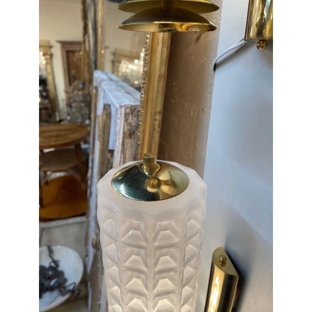 Murano Glass and Brass Barber Style Sconces - A Pair For Sale In Dallas - Image 6 of 9