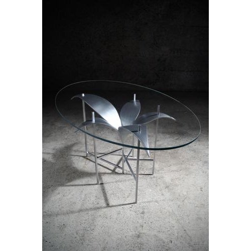 Coffee Table for a Botanist in Steel and Glass by Frederic Gaillard. Limited Edition of 8 pieces. Dimensions: W 90 x D 55...