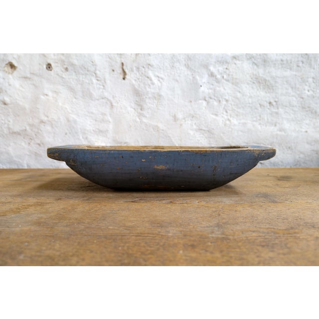 19th Century Swedish Folk Art Blue Colored Farmers Bowl For Sale - Image 9 of 15