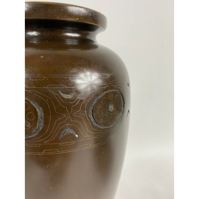 Chinese Vintage Chinese Bronze Vase For Sale - Image 3 of 8