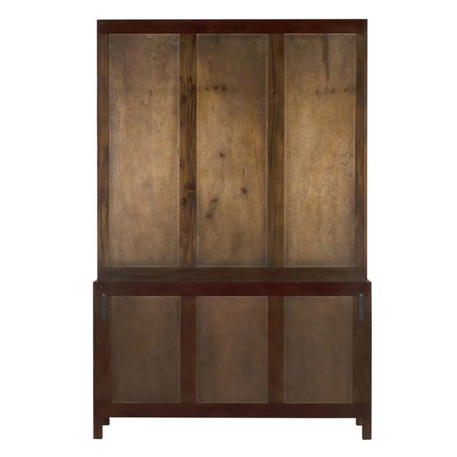Brown NOIR Colonial Hutch, Hand Rubbed Brown For Sale - Image 8 of 9