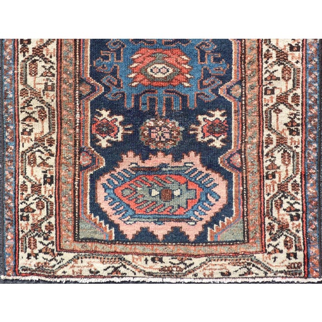 Rustic Antique Persian Hamadan Rug With Medallion Design in Multicolor 2'6 X 3'6 For Sale - Image 3 of 10