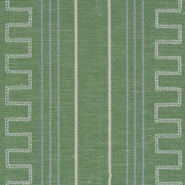 Neoclassical Schumacher X Mary McDonald Greco Stripe Fabric in Green For Sale - Image 3 of 5