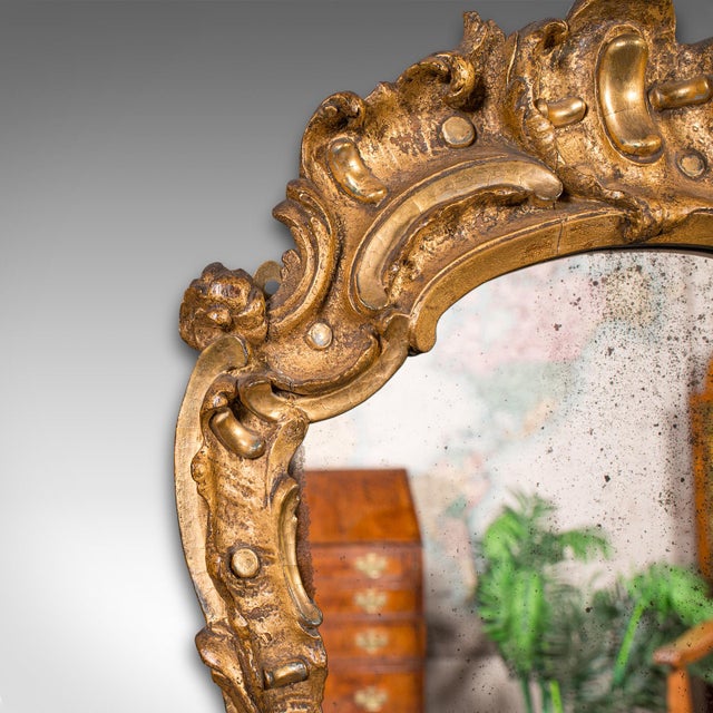 1850's Antique Hall Mirror For Sale - Image 4 of 9