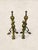 An elegant pair of antique solid brass andirons featuring beautifully fluted urn finials, turned baluster stems, and...