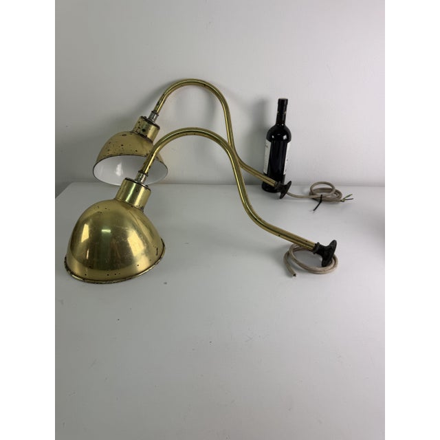Large Industrial Wall Lamps with Adjustable Parabola Arm in Brass, 1950s, Set of 2 For Sale - Image 16 of 18