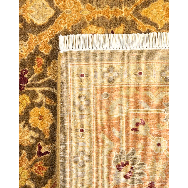 2000 - 2009 Eclectic, One-of-a-Kind Hand-Knotted Area Rug - Green, 6' 2" x 9' 4" For Sale - Image 5 of 8