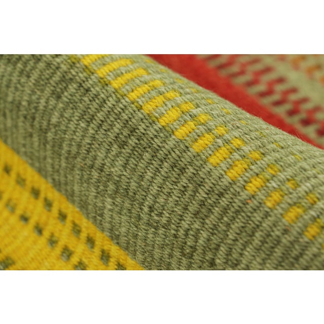 Rug & Kilim’s Contemporary Kilim in Green With Colorful Geometric Patterns For Sale In New York - Image 6 of 8