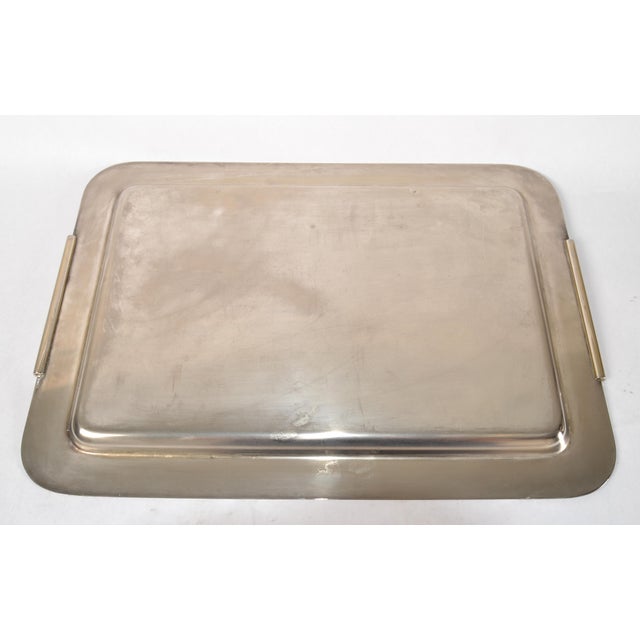 1980s Silver Plated Art Deco Style Platter Sering Tray by Laslo for Towle Italy For Sale - Image 12 of 14