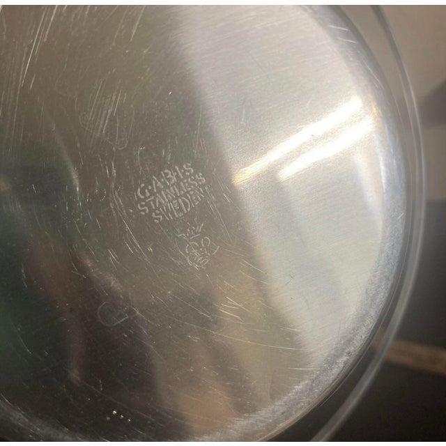 Vintage MCM Stainless Steel Serving or Salad Bowl by Gabis Sweden For Sale - Image 9 of 9