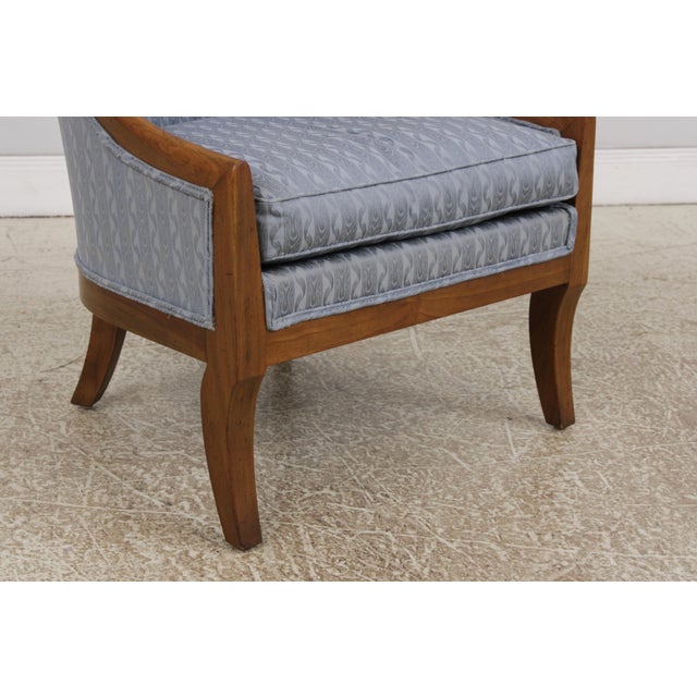 Pair of Baker Walnut Spoon Back Lounge Chairs For Sale - Image 10 of 14