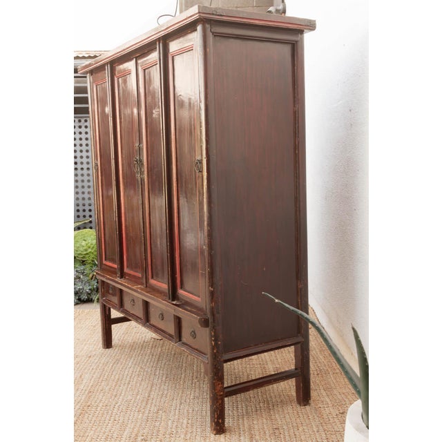 19th Century Chinese Painted & Lacquered Armoire For Sale - Image 10 of 11
