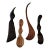 Modernist Tom O. Reed Hand Crafted Exotic Wood Species Serving Utensils- Set of Four For Sale