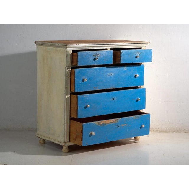 Antique Painted Chest of Drawers in Pine, Central Europe, 1890 For Sale - Image 6 of 16