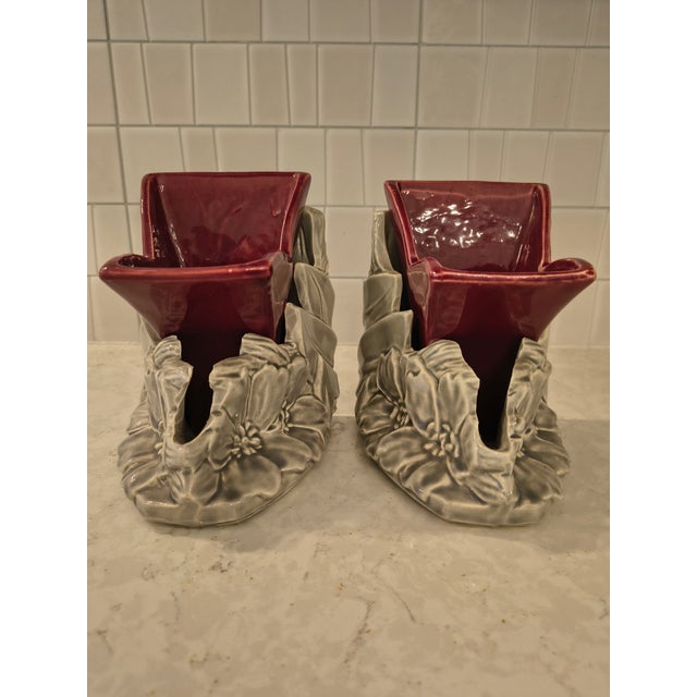 1940s McCoy Art Deco Bookends Vases - A Pair, 1930s -40's For Sale - Image 5 of 5