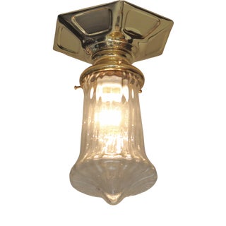 Art Nouveau Brass Ceiling Lamp, 1890s For Sale