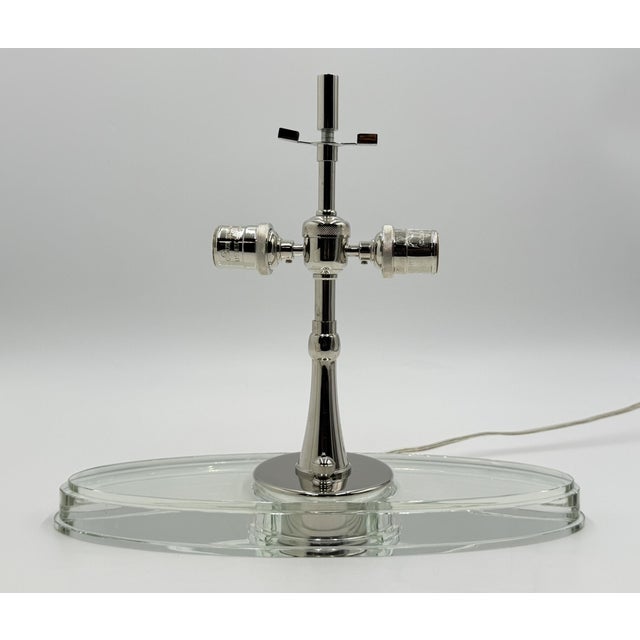 Visual Comfort Thomas O’Brien "Casper" Crystal Glass & Nickel Desk Lamp For Sale - Image 12 of 13