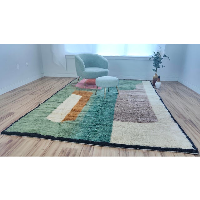 Handmade Moroccan Beni Mrirt Rug, Color Block Abstract, 10' X 6'8" For Sale - Image 12 of 15