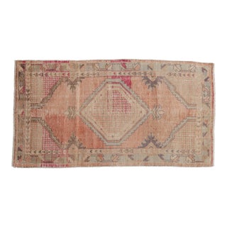 Vintage Distressed Oushak Rug Runner - 2'8" X 4'11" For Sale