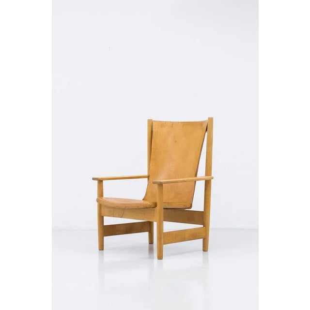 Modern Swedish Leather Lounge Chair, 1950s For Sale - Image 4 of 11