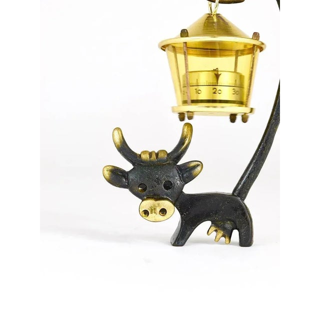 Cow Figurine with Thermometer by Walter Bosse attributed to Herta Baller, Austria, 1950s For Sale - Image 6 of 8