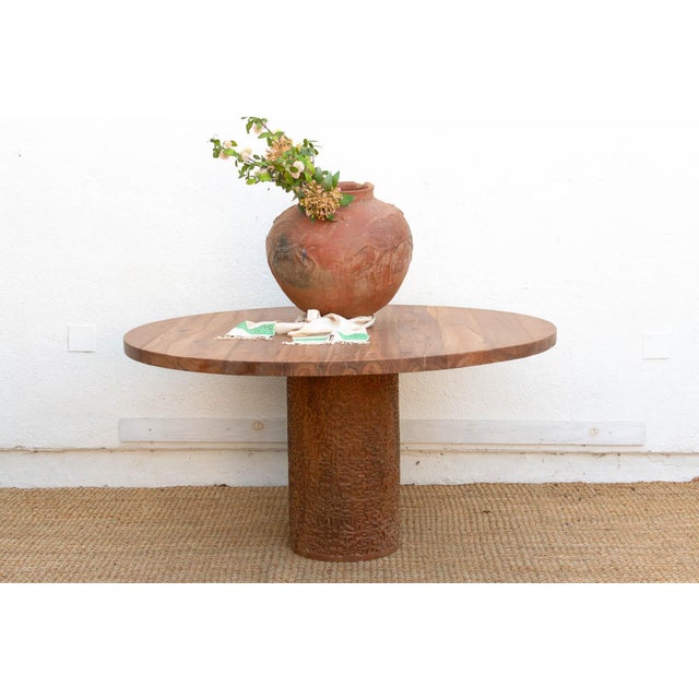 60" Dm Round Burma Teak Carved Pedestal Table For Sale - Image 12 of 12