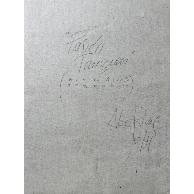 Figurative Oil on Canvas Painting Titled " Pasion Tanguera " Hand Signed Dated 2011 For Sale - Image 13 of 14