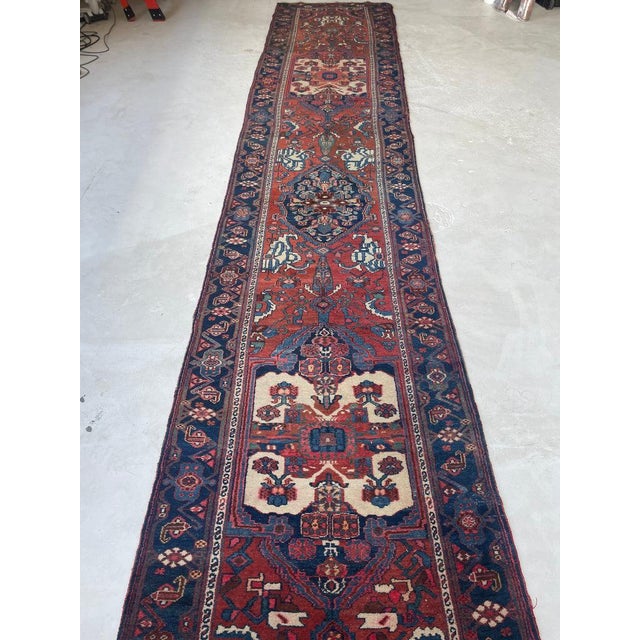Antique Persian Malayer Over-sized Extra Long Beautiful Cypress Tree Runner Rug 3.4 x 17 For Sale - Image 11 of 17