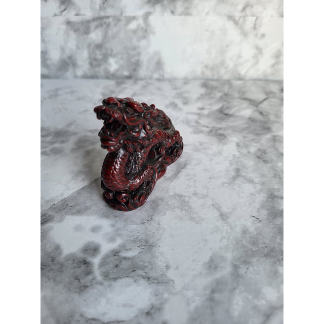 Japanese Mid 20th Century Red Boxwood Japanese Netsuke Dragon For Sale - Image 3 of 11