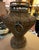 Large Vintage Woven Rattan Floor Vase With Metal Accent For Sale - Image 4 of 7