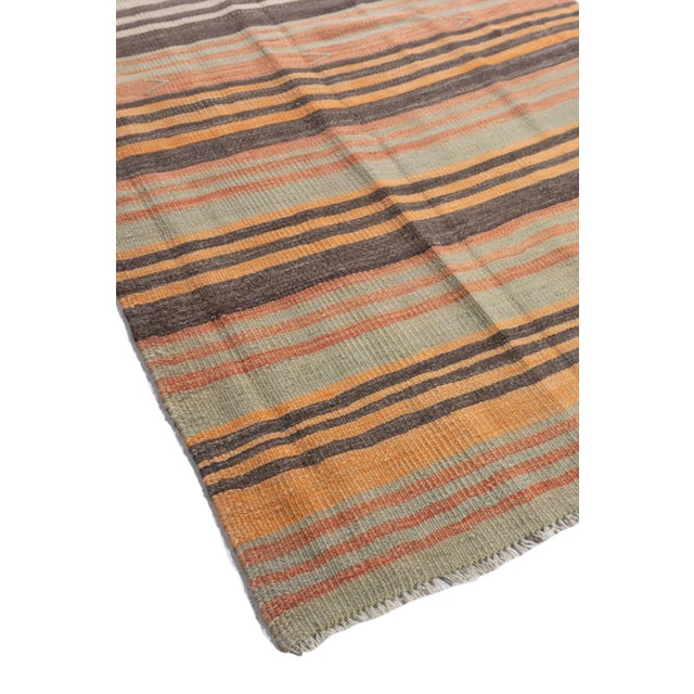 Vintage Circa 1940 Multicolor Turkish Flatweave Kilim Rug 3'2 X 5'7 For Sale - Image 10 of 12