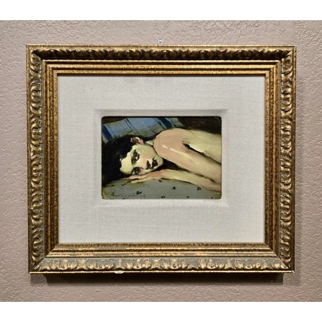 Malcolm Liepke -Girl Reclined on her Side-Oil Painting Contemporary American Expressionist - Oil painting on canvas -...