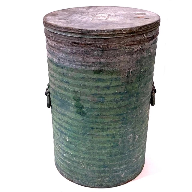 Antique Verdigris Metal Accent Table For Sale - Image 6 of 16