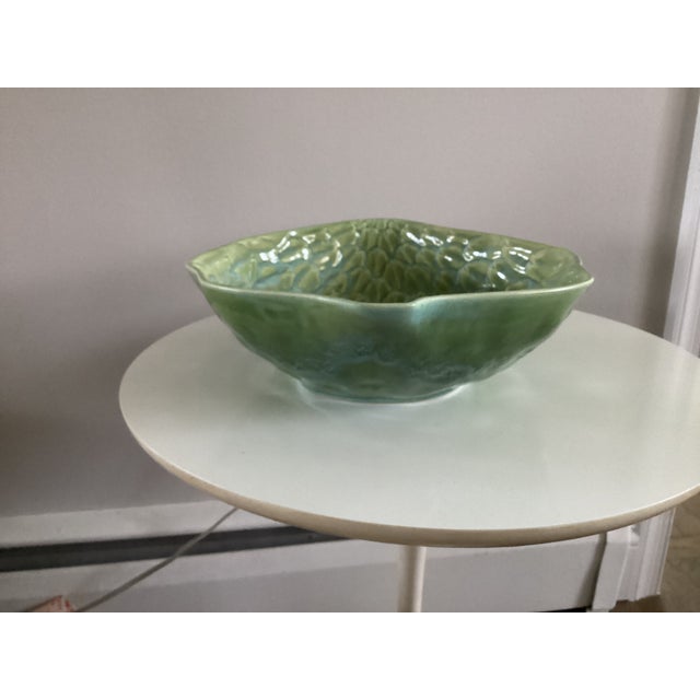 Large Portuguese Artichoke Shape Serving Bowl For Sale - Image 4 of 14