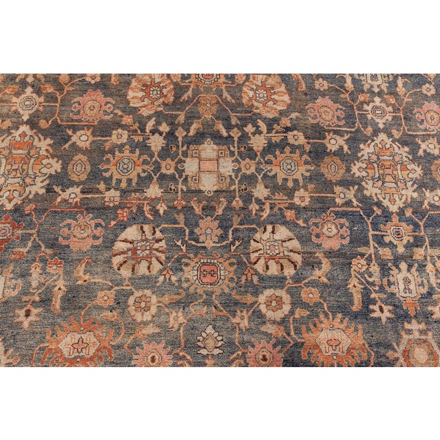 Fine Antique Persian Malayer Handmade Wool Rug For Sale - Image 4 of 9