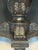 Late 20th Century Hollywood Regency Neoclassical Pedestal Accent Table With Gilt Marquetry & Glass Top For Sale - Image 9 of 11