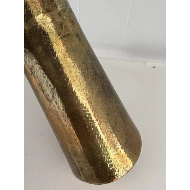 Italian Modern Hand-Beaten Brass Vase, 1970s For Sale - Image 4 of 12