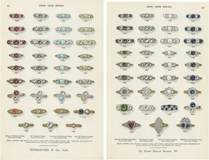 Streeter, Fine Gem Rings, 1898, Prints, Set of 2