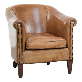 Club Armchair in Light Cognac Sheepskin For Sale