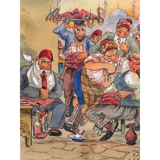 After Karelin Mitrich, Figurative Composition, 1920s, Watercolor For Sale - Image 8 of 8
