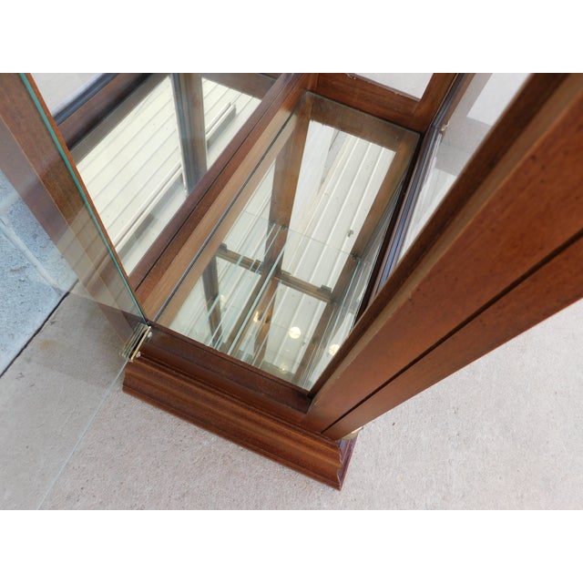 Late 20th Century Pulsaski Cherry Curio Lighted Display Cabinet 28"w For Sale - Image 5 of 15