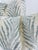 Custom pair of 22” pillows covered in Schumacher “Creeping Fern” in color slumber blue. These pillows are self welted,...