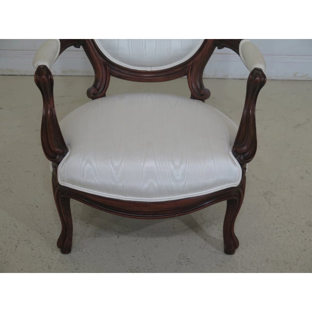 C.1890s Solid Walnut High Quality Construction Victorian Style Chair Was Professionally Reupholstered & Restored Approx: 5...