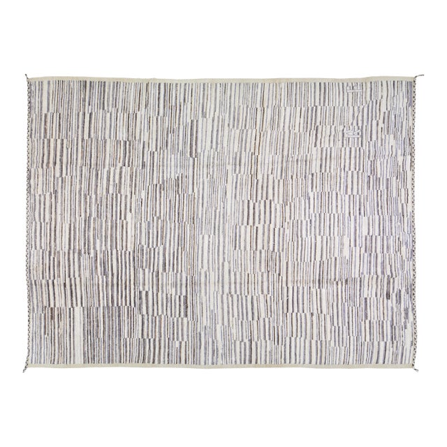 Moroccan Hand Knotted Wool Rug, 9'3"x12'3" For Sale