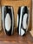 1970s Vintage Modernist Black and White Ceramic Vases, Made in Japan - A Pair For Sale - Image 5 of 11