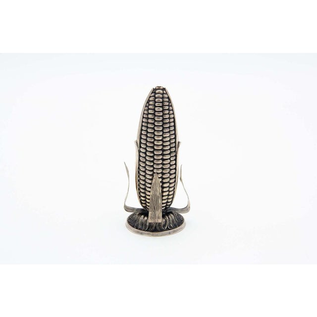 Silver Toothpick Holder in the Shape of Cornmeal For Sale - Image 3 of 4