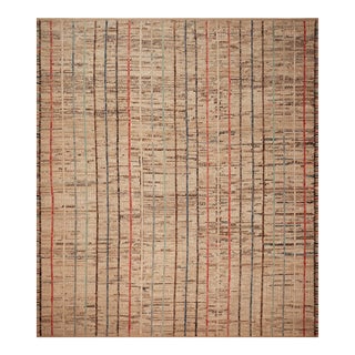Nazmiyal Collection Modern Striped Pattern Rug For Sale