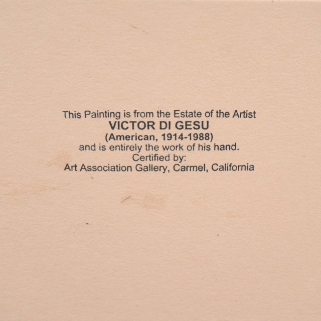 Paper 'Woman Seated' by Victor Di Gesu, Carmel Artist, Louvre, Academie Chaumiere, Paris, San Francisco Art Association, Los Angeles County Museum of Art For Sale - Image 7 of 7